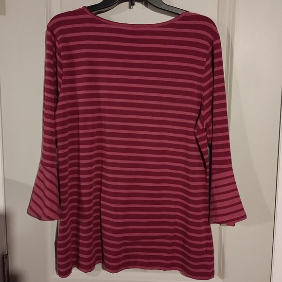 Laura Scott Flared 3/4 Sleeve Shirt L Never Worn - Picture 2 of 10